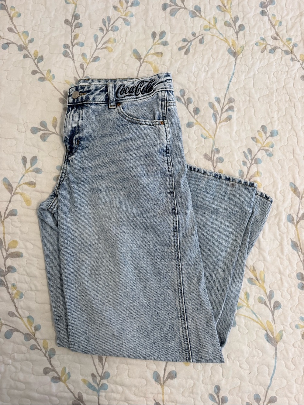 Coca Cola Light Wash Wide Leg Jeans